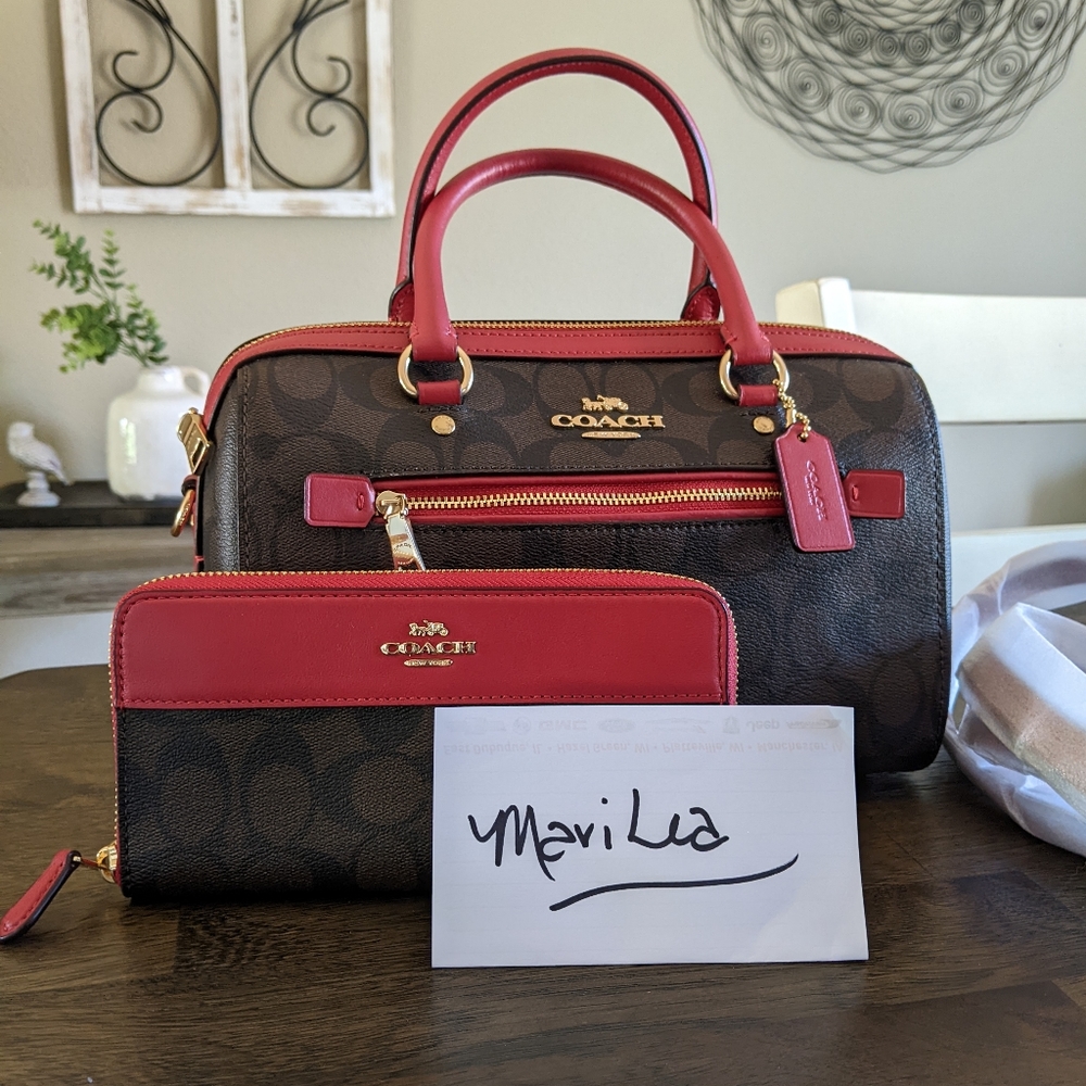 Coach Rowan with matching wallet